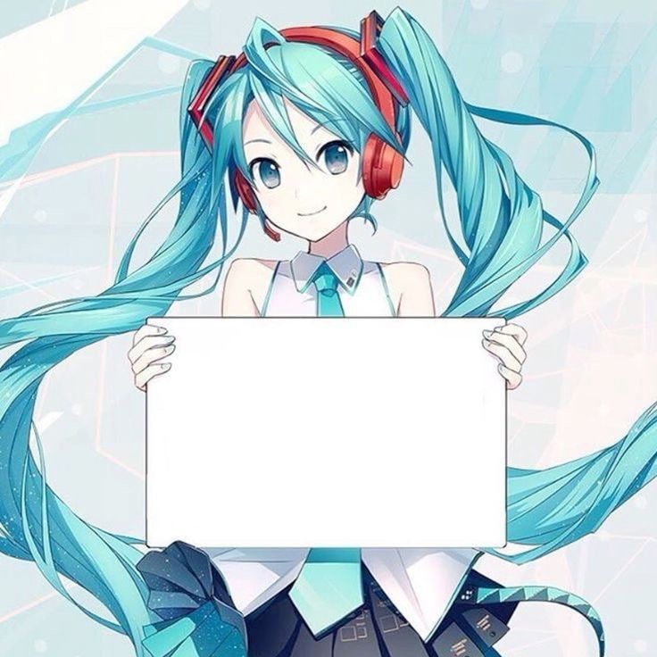 Create meme: Miku with a sign, Miku with a sign in his hands, Hatsune Miku poster