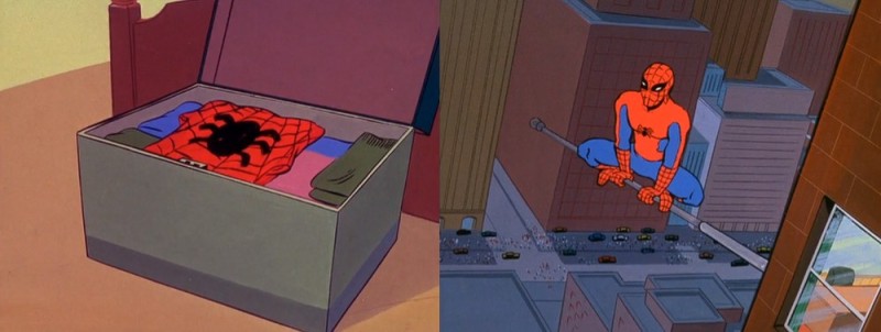 Создать мем: человек паук 1967, мем 2 человека паука, человек паук da ti ohuel