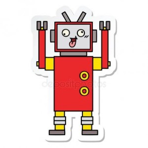 Создать мем: робот мультфильм стрижка клоун, цианид робот из мультика, Angry Robot