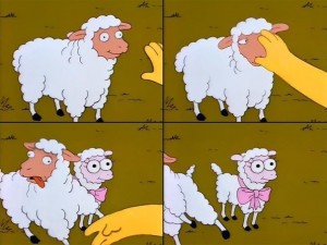 Создать мем: мемы, овца из симпсонов, овца