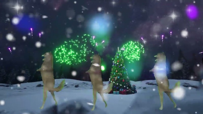 Создать мем: белка и стрелка озорная семейка настоящий дед мороз, симулятор хаски, новогодний олень