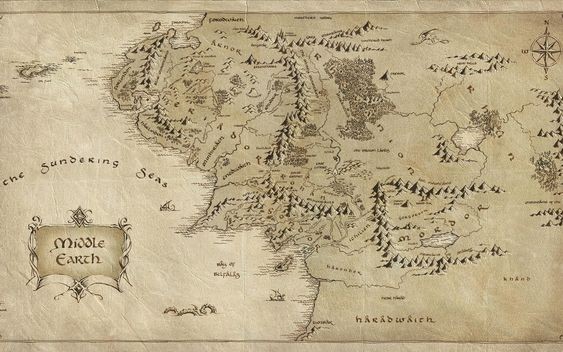 Create meme: The Hobbit map of Middle-earth, The lord of the rings map of middle-earth, map of middle-earth