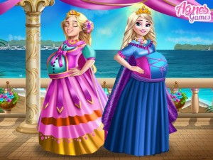 Создать мем: barbie: принцесса рапунцель игра, беременная эльза игра, игра эльза и анна