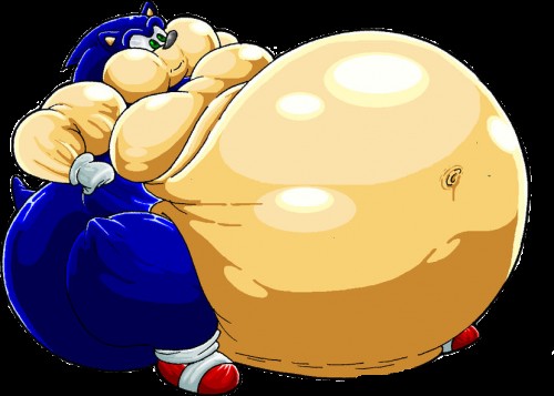 Создать мем "Big Fat Blobby Sonic (belly inflation water, fat furs by ...