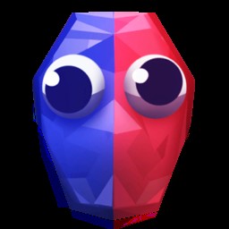 Create meme: the game , red and blue, just shapes and beats cube