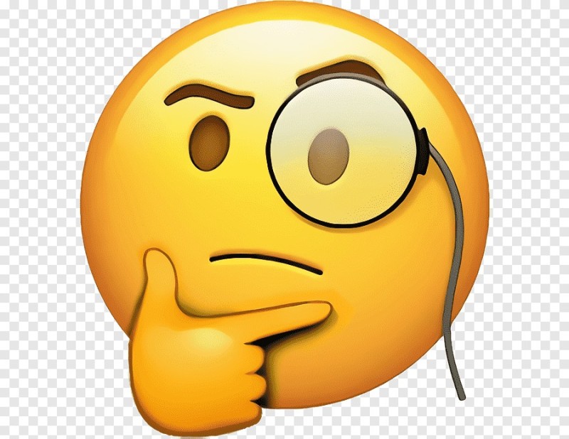 Create meme: emoji I don't know, thinking smiley face, smiley face with a monocle