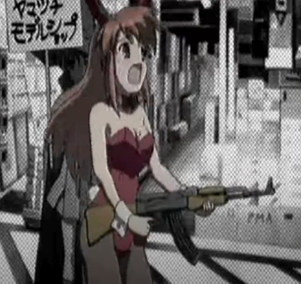 Create meme: anime, Mikuru Asahina AK 47, the melancholy of Haruhi Suzumiya