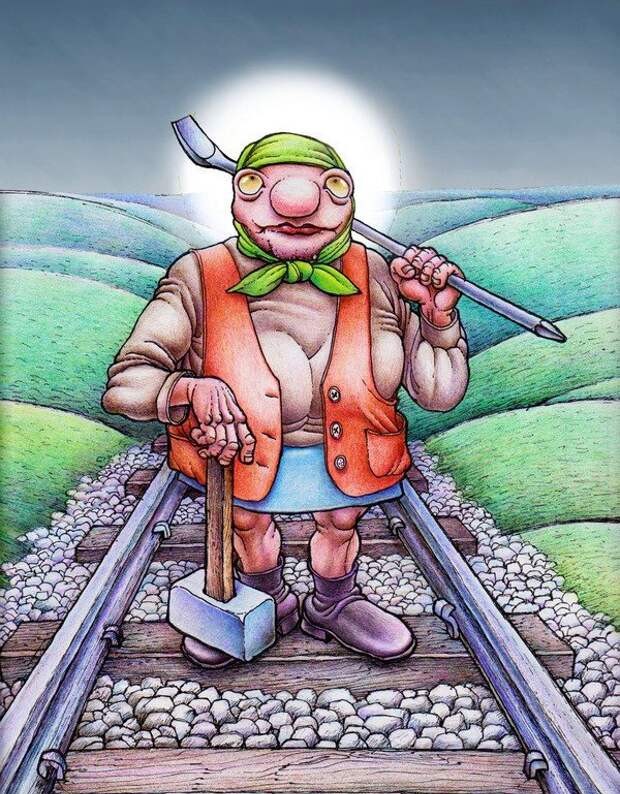 Create meme: cartoon illustrations, railway cartoons, railway jokes
