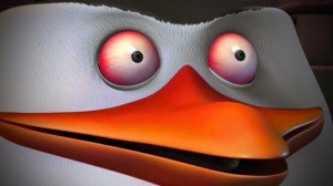 Create meme: penguins of Madagascar meme, penguins from madagascar skipper with red eyes, the skipper with the red eyes