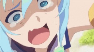 Create meme: anime, konosuba 3, Aqua of konosova gif