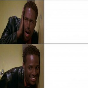Create meme: people, scary movie in the ear of the Negro, Negro