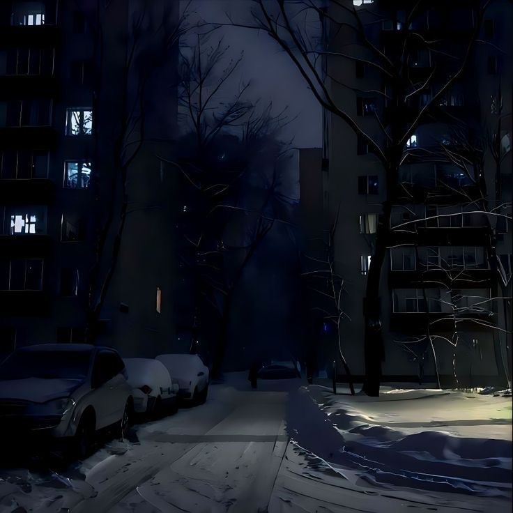 Create meme: street landscape, winter night, nature 