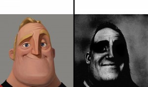 Создать мем: мем мистер исключительный, отец из суперсемейки мем, uncanny mr incredible