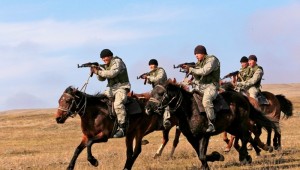 Create meme: Kazakhs on horseback, equestrian special forces, world nomad games of Kok Boru Altay Mongolia
