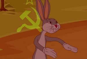 Создать мем: багз банни коммунист мем, кролик багз, кролик багз банни