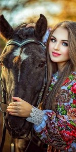 Create meme: girl horse, girl with horse