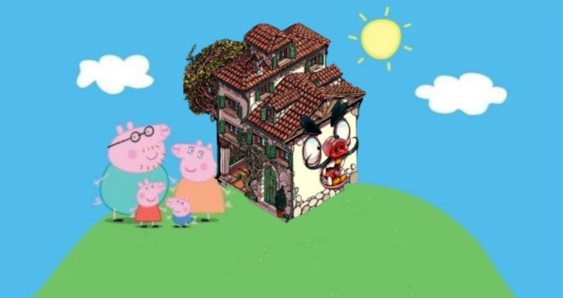 Create meme: peppa pig house, peppa pig house, peppa pig house from the cartoon