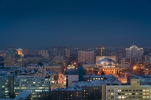 Создать мем: новосибирск панорама города, зимний вечерний новосибирск, новосибирский государственный академический театр оперы и балета