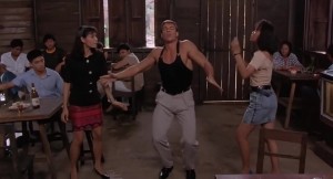 Create meme: kickboxer 1989 dance, kickboxer 1989, Miley and Kurt from the movie kickboxer