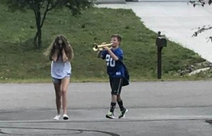 Create meme: boy with a trumpet meme