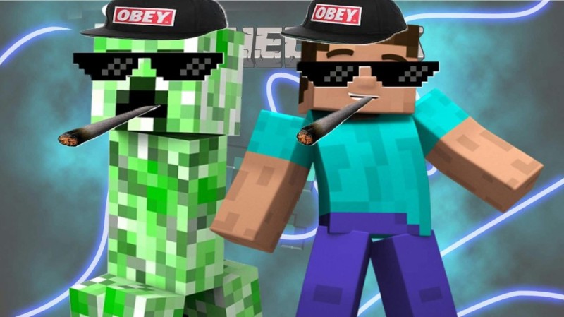 Create meme: cool people in minecraft, minecraft cool , new version of minecraft