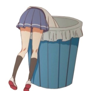 Создать мем: тян аниме, мусорное ведро аниме, аниме фон мусорка