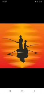 Create meme: a fisherman in a boat, fishing silhouette