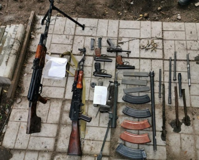 Create meme: seized weapons, weapons , weapons cache