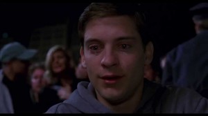 Create meme: crying Tobey Maguire, spider-man, Tobey Maguire