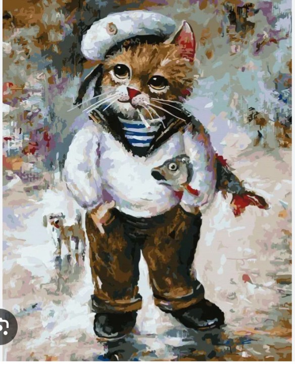 Create meme: cats of the artist vladimir rumyantsev, cat artist, cat picture