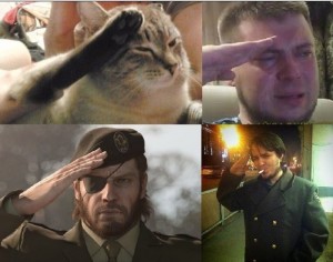 Create meme: cat salutes meme, honor meme, cat salutes