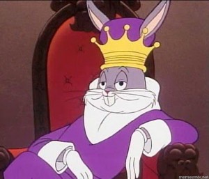 Создать мем: bugs bunny король, багз банни король мем, багз банни в короне
