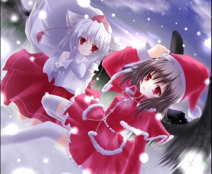 Create meme: Touhou project Christmas, anime about New Year and Christmas, anime new year