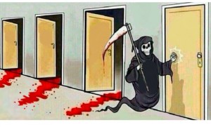 Create meme: the grim Reaper, meme of death and the doors template, death with a scythe and doors