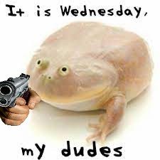 Создать мем: wednesday frog, wednesday my dudes, it s wednesday my dudes