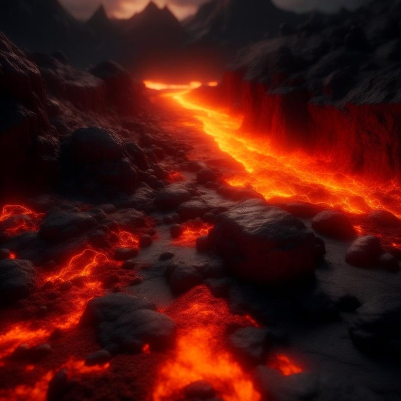 Создать мем: магма, извержение вулкана, огонь от лавы