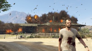 Create meme: Grand Theft Auto V, Trevor GTA 5 third person, gta 5 Trevor burned