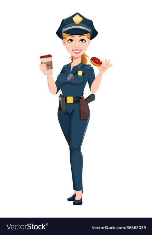 Create meme: woman police drawing, female police vector, police woman cartoon