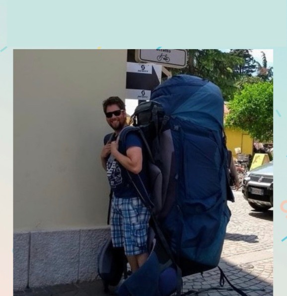 Create meme: Hiking backpack, huge backpack, backpack for tourism