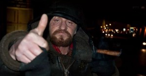 Create meme: Basil bomgar, photo homeless Artem, Volodya tramp