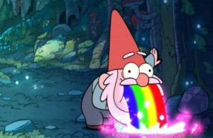 Create meme: rainbow gif, puke, pukes a rainbow