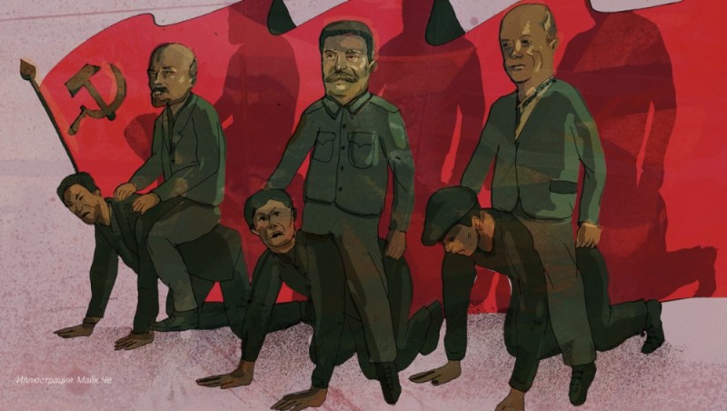 Create meme: lenin provtiv stalin art, lenin and stalin art, communist art