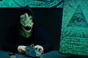 Create meme: reptilians the Illuminati, anonymous hackers