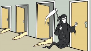 Create meme: meme of death and doors, the door meme, meme the grim Reaper