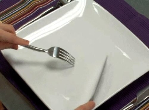 Create meme: the rasp of a fork on a plate, Cutlery, The fork is on the table