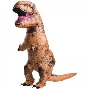 Создать мем: надувной костюм динозавра t-rex, надувной костюм динозавра t-rex коричневый, надувной костюм динозавра коричневый