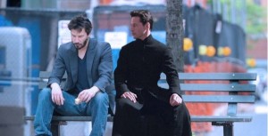 Create meme: Keanu Reeves on a bench, actor Keanu Reeves, Keanu Reeves