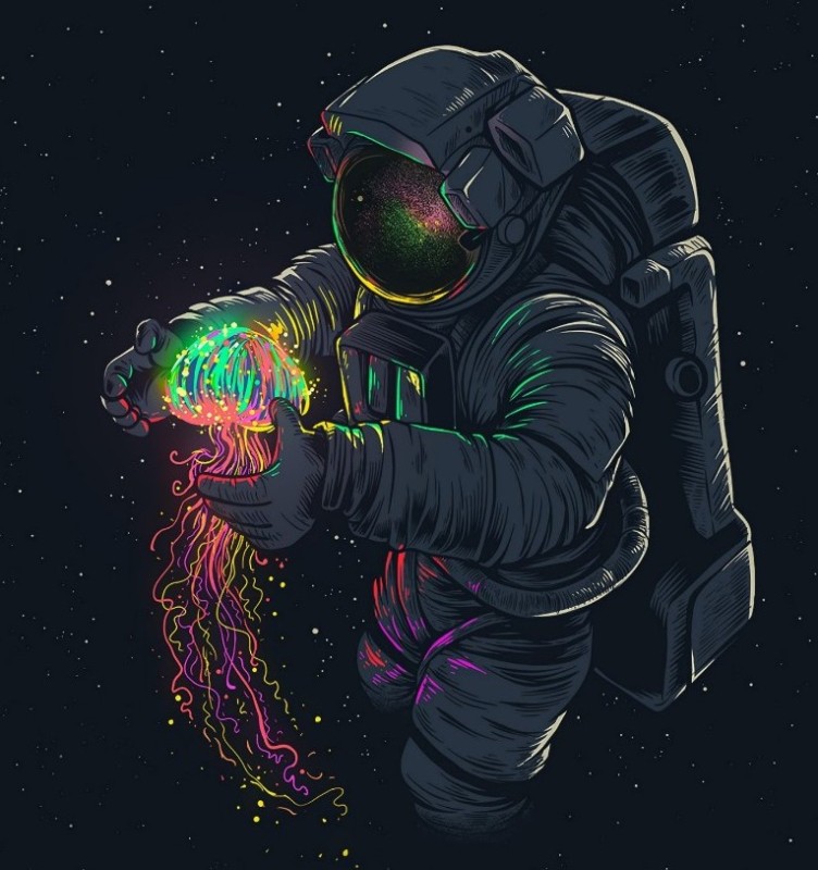 Create meme: astronaut art, astronaut in space, astronaut in space art