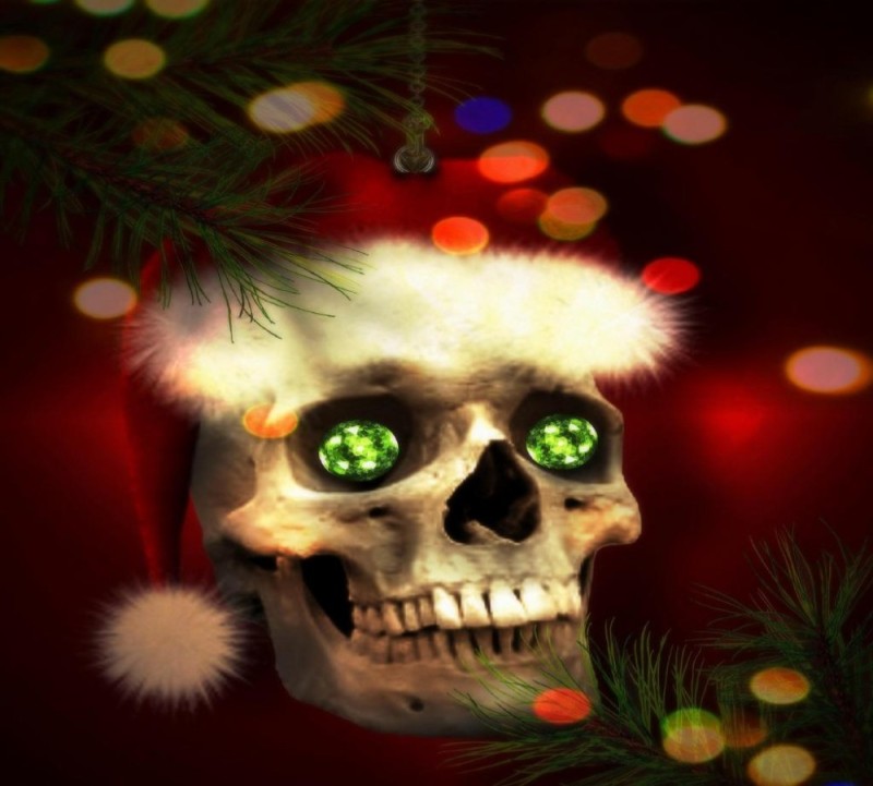 Create meme: new year's skull, skull christmas, skull new year