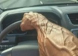 Create meme: driving, a hand in the veins behind the wheel, a pumped-up hand behind the wheel